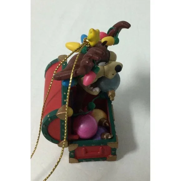 Warner Bros Tasmanian Devil 1995 Christmas Ornament Treasure Chest Lights - Picture 4 of 5